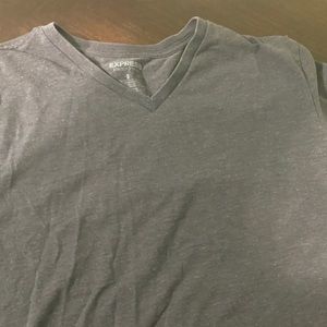Men’s Express V-Neck Gray Medium Short Sleeve T-Shirt